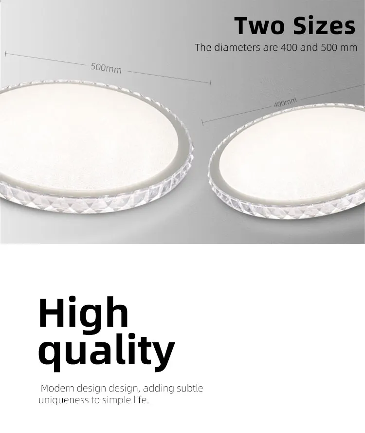Modern Intelligent, LED Round, Crystal Style, Ultra-Thin Ceiling Light