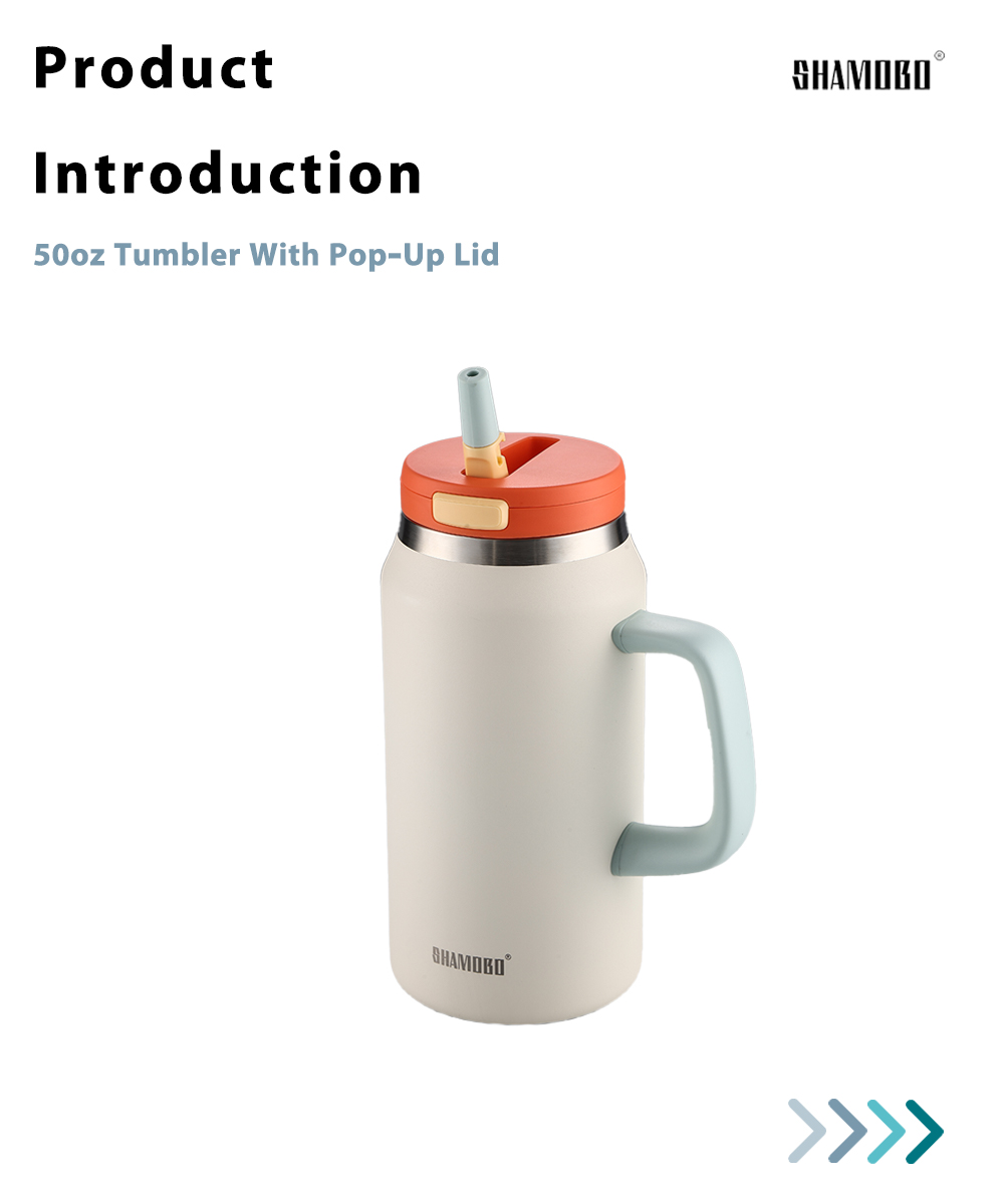 Gobelet de 50 oz avec couvercle escamotable x 50oz Tumbler With Pop‑Up Lid x