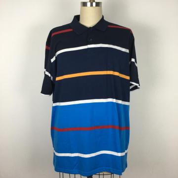 Men's Polo Collar Striped plus size shirt