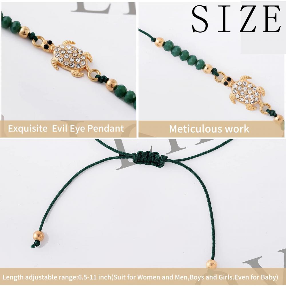 12 PCS Evil Eye Bracelets Mexican Hamsa Set Protection Mal de Ojo Gold Evil Anklets Jewellry Regalo para mujeres niñas