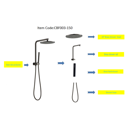 Brushen Gun Metal Short Shower Column Set