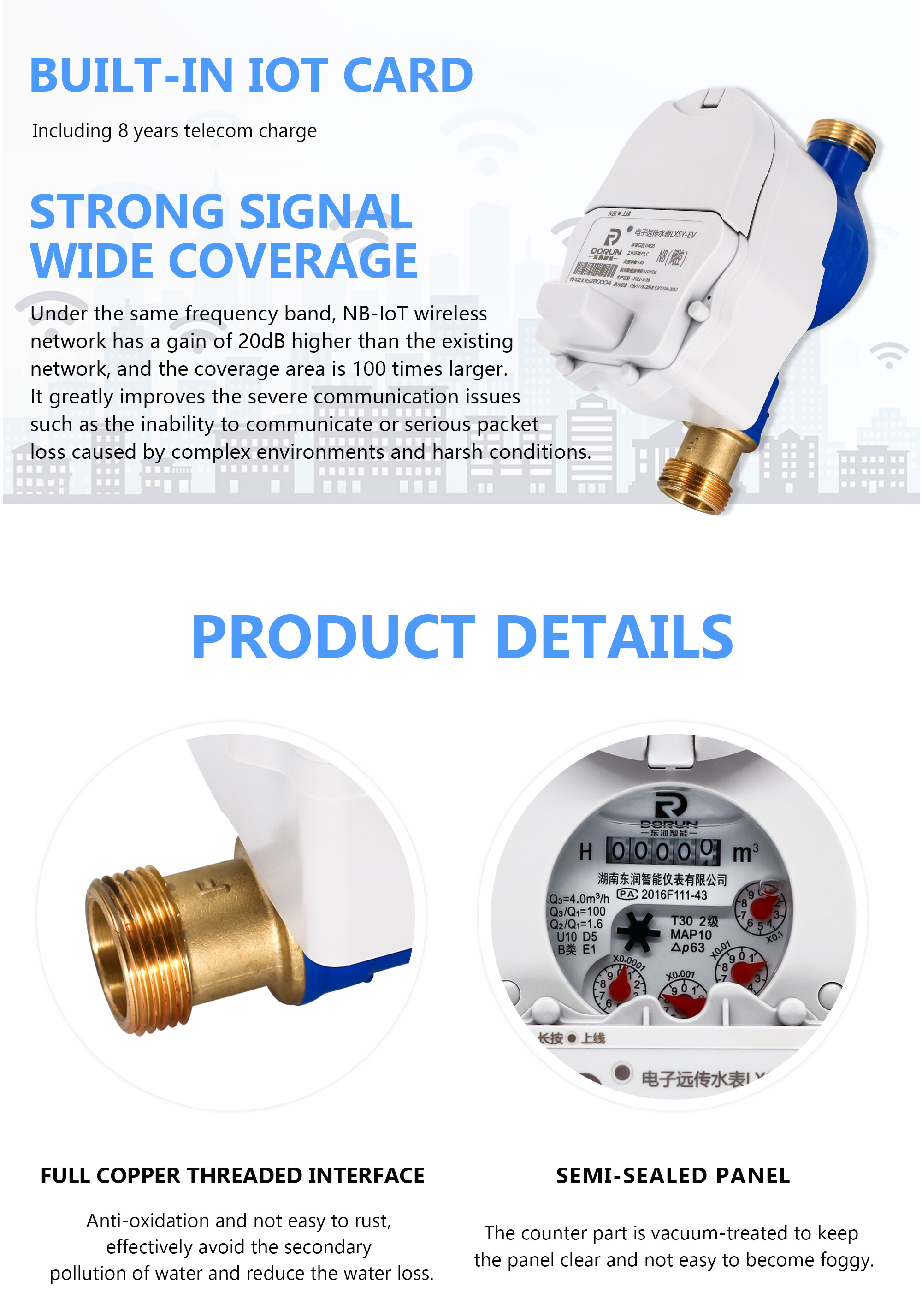 Dn15 Wireless Intelligent Nb-iot Water Meter Lxsy With Remote Reading ...