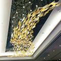 Large hotel banquet hall gold project led chandelier