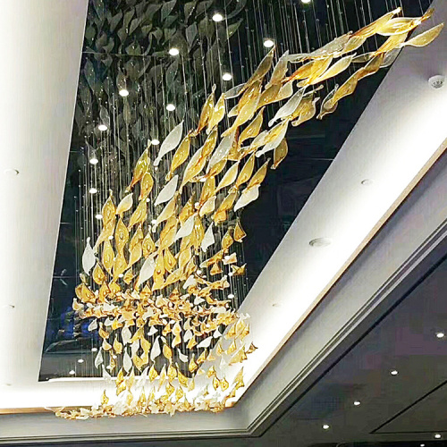 grand lustre en cristal de hall de banquet de projet de luxe