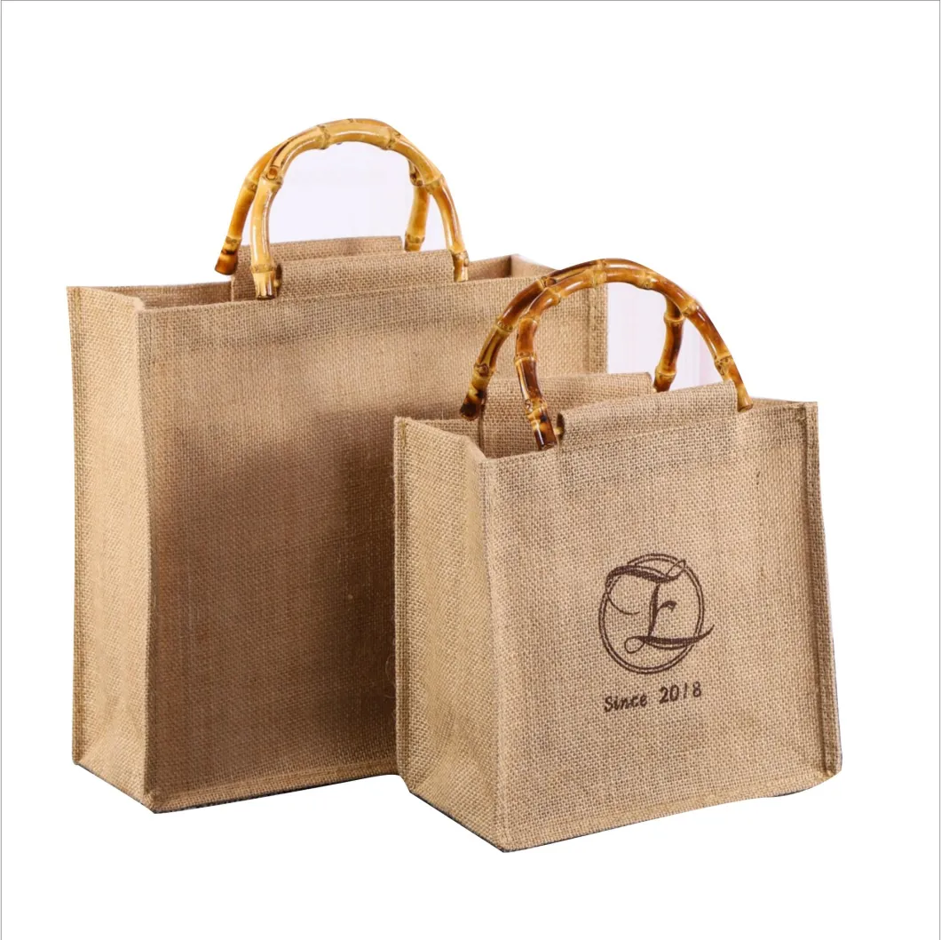 Promotional Gift Eco-Friendly Durable Reusable Jute Tote Bag with Customized Logo Printed