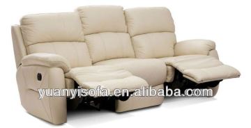 YR2053 Italian cream leather modern living room reclining sofas