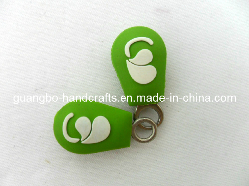 Custom Special Design Green Fat PVC Zipper Puller (SD-034)