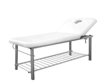 Facial bed with adjustable head position