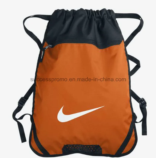 210d Polyester Backpack Drawstring Bag with Bottle Holder