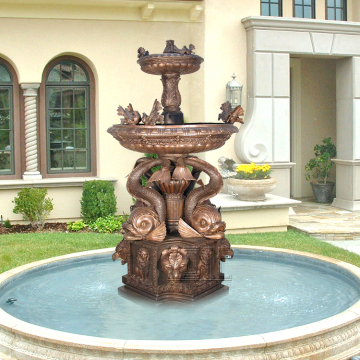 Outdoor Garden Ornament roman bronze fountain fishes