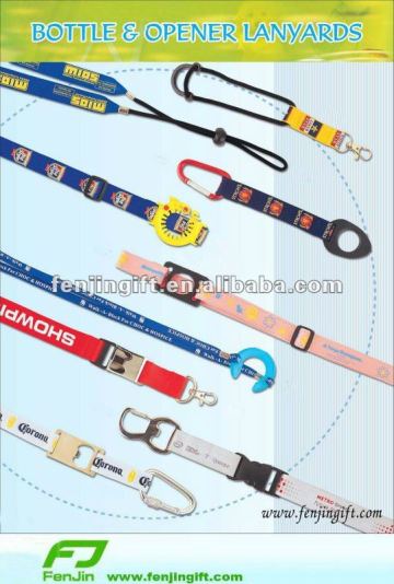 drink bottle&opener lanyards with bottle opener