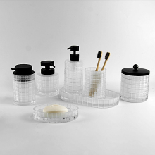 White Bathing Set Glass Bottle