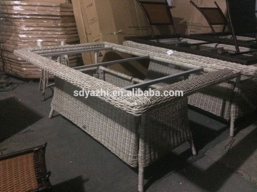 New style outdoor rattan table abd chair set natural rattan table