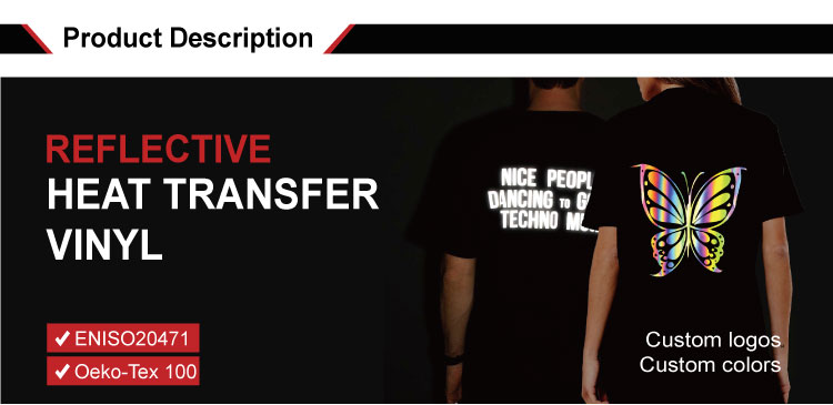 High visibility reflective vinyl heat transfer film sticker for t-shirt