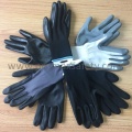 13G Gris Polyester Liner Black Foam Nitrile Palm Coated Gloves