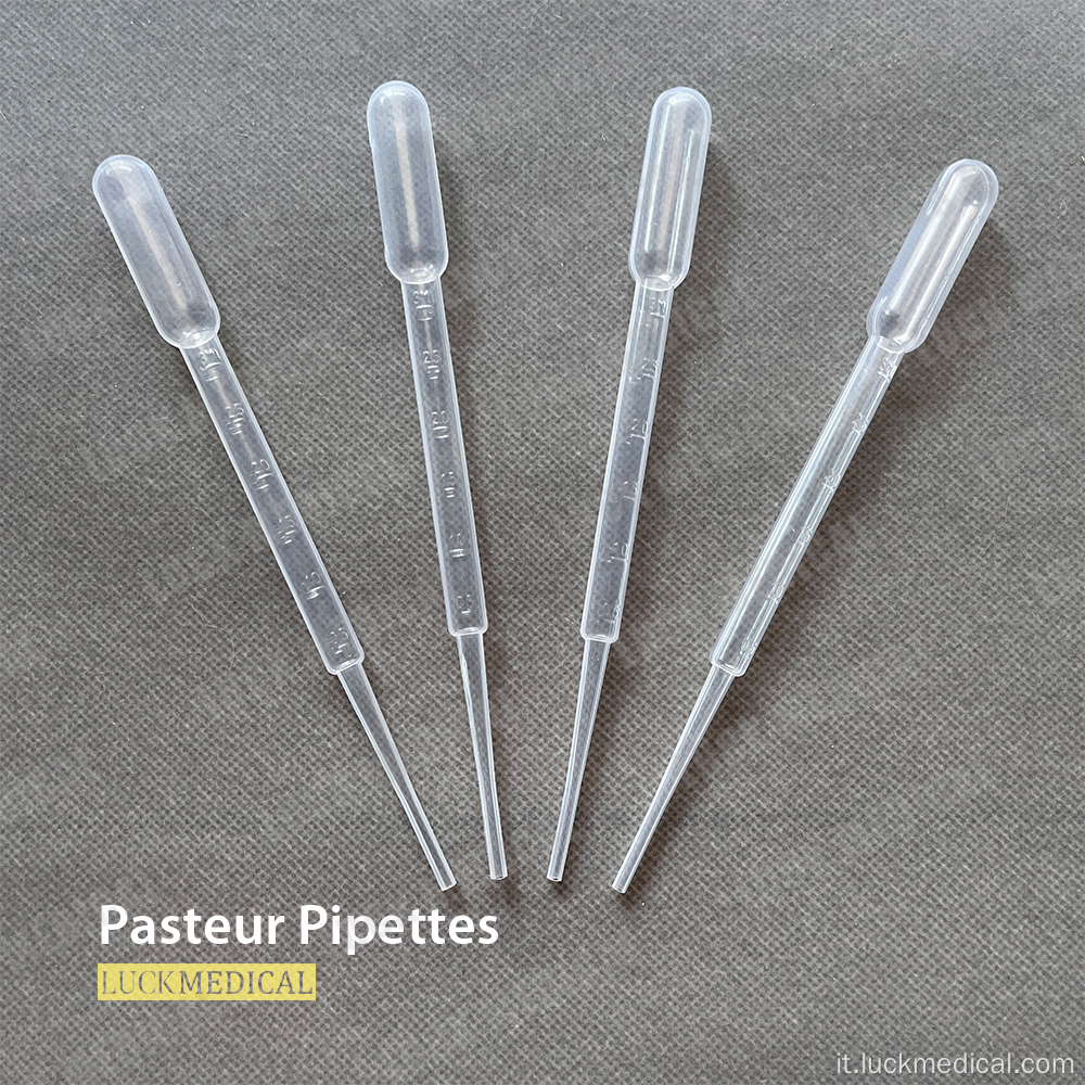 Pasteur Pipette con lampadina 1 ml 3 ml 5 ml ecc