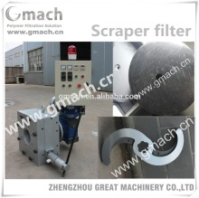 Plastic waste recycling granulator polymer melt filter scraper type melt filter
