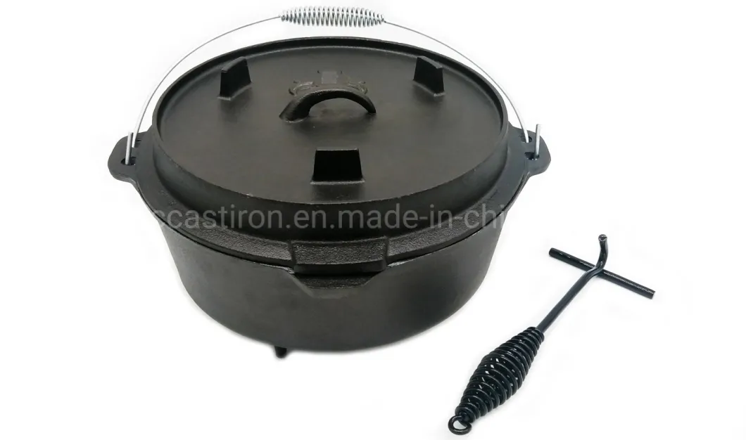 25.5cm High Capacity Cast Iron Dutch Oven Set /BSCI LFGB FDA Approved