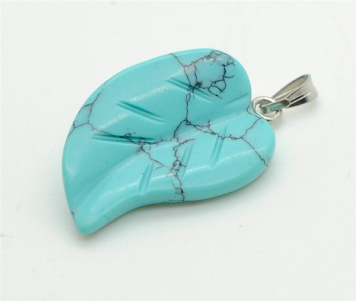 Pendentif Feuille Turquoise