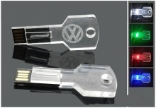 crystal key shape usb flash drive with led light