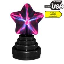 USB Mini Star Shape Glass Magic Plasma Lamp - Multipurpose Table Decoration for Christmas Gift