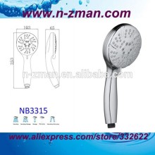 5 functions shower hand,5 jets hand shower,multi-function plastic hand shower