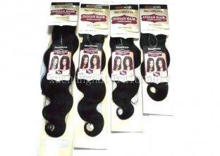 Indian Black Human Hair Non Remy Dream Weaver / Body Wave S