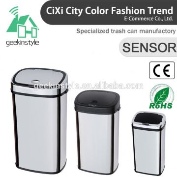 8 10 13 Gallon Infrared Touchless Dustbin Stainless Steel Waste bin 2-layers iron guest room dustbin SD-007