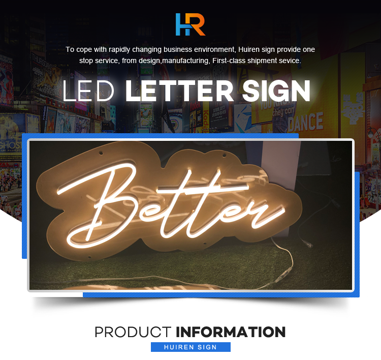 Unbreakable led neon letter sign design letters high quality acrylic lighted custom led neon sign