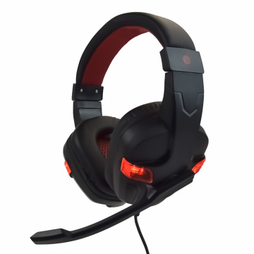 LED glowing wired gaming headset with microphone