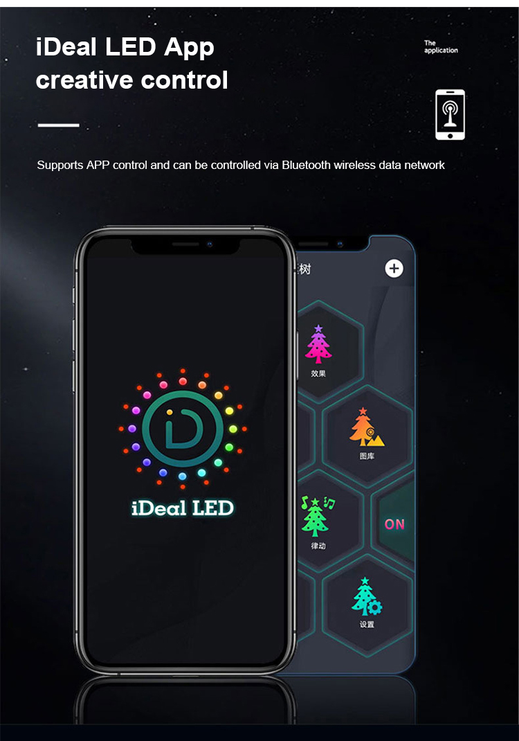 Smart Light App Control Outdoor RGB Solar Powered String Light LED Christmas Light String