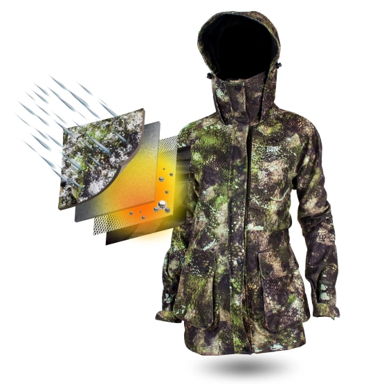 Wholesale Women's Seam Sealed Waterproof Camo Hunting Shooting Jacket