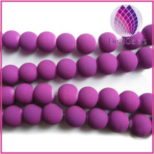 2014 new rubber-coated matte rosaries glass beads