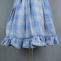 Girls Blue Cotton Flannel Plaid Ruffle Dress