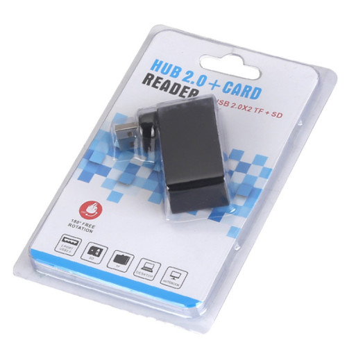 Roterende USB 2.0 HUB SD TF-kaartlezer