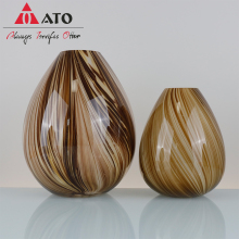 Flower vase glass with stone vein flower vase