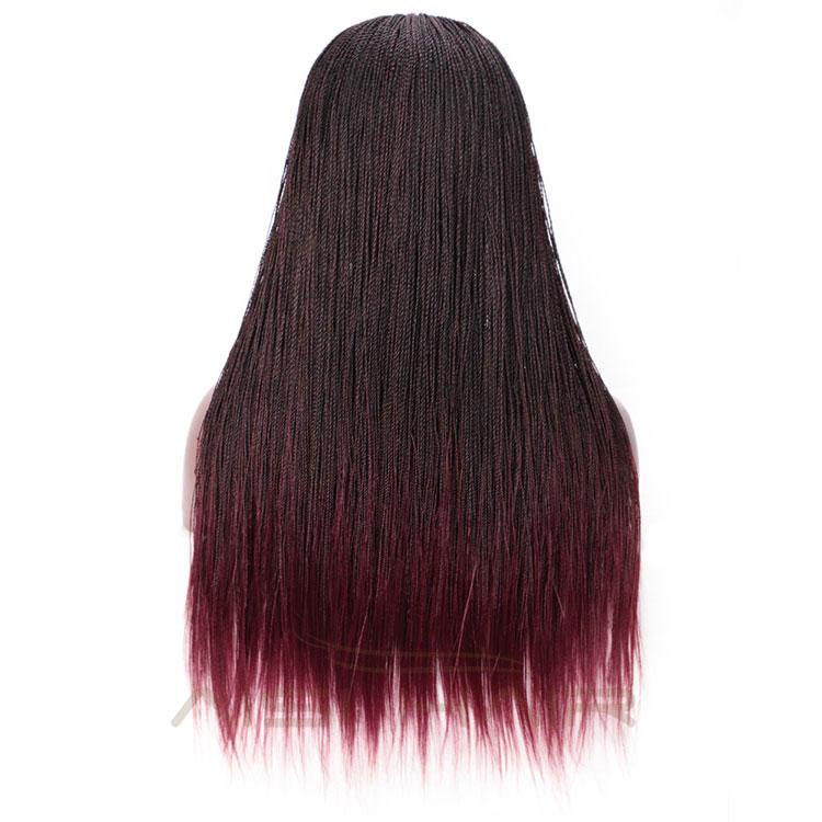 Aisi Hair Senegalese Twist Braided Lace Front Long Wigs Synthetic Ombre Wine Red Lace Front Long Braided Wigs For Black Women