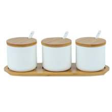 Japanese-Style Porcelain Storage Bottles & Jar Sets with Bamboo Lids