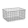 Matt Black metal wire storage basket for kitchen bathroom office