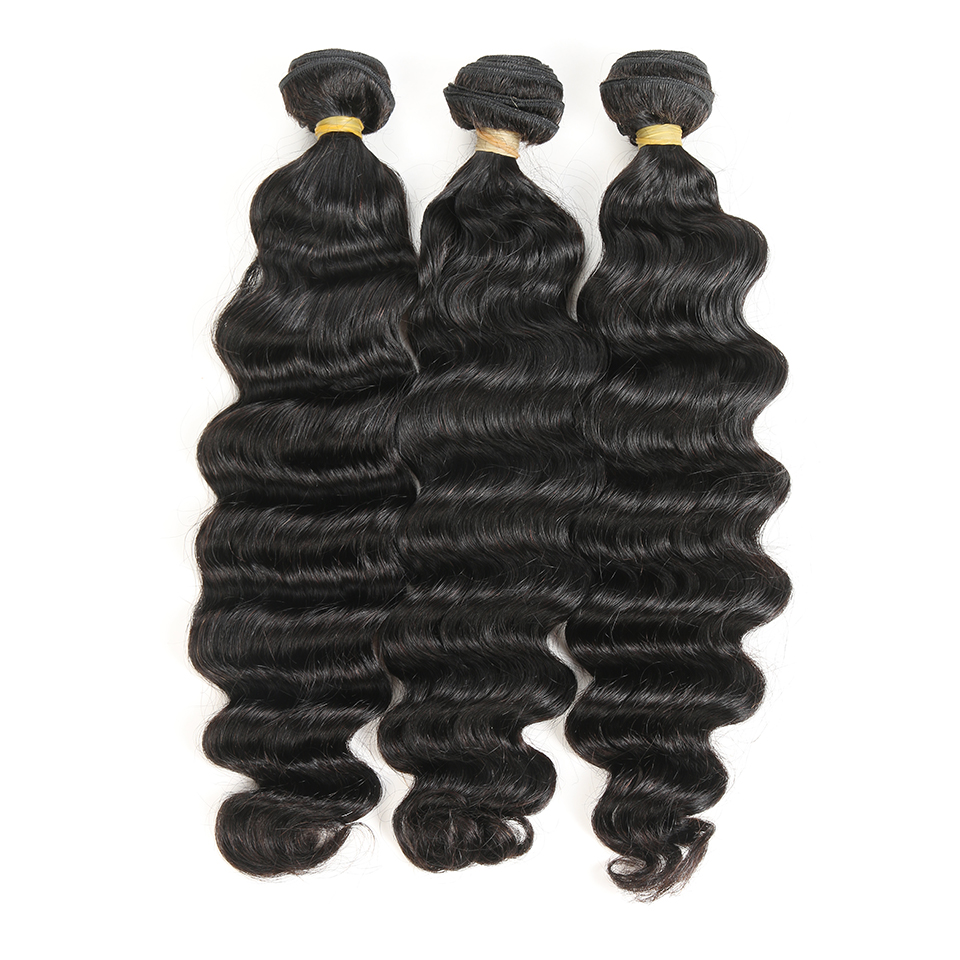 Human hair weft, Free sample mink brazilian deep wave hair piece virgin hair bundles
