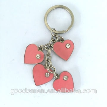 metal enamel heart shaped keychain