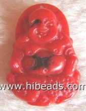 wholesale man-made coral buddha coral pendant CRP0043