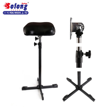 Solong tattoo high quality stainless steel black tattoo arm leg rest