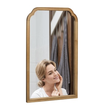 Wood Frame Modern Country Decor Arched Wall Mirror