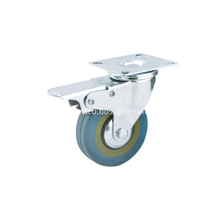 Grey Rubber Brake Casters Jpg