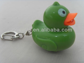 Small voice talking keychain for promotion gifts /PVC LED figure keychain/OEM duck talking sound keychain