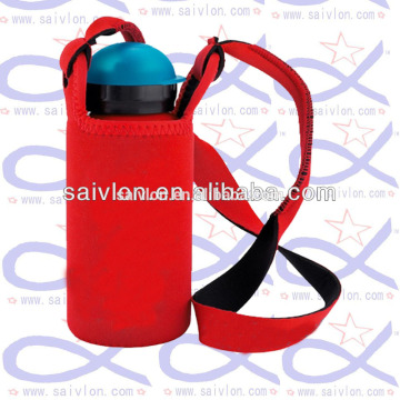 Water bottle cooler sleeve with strap