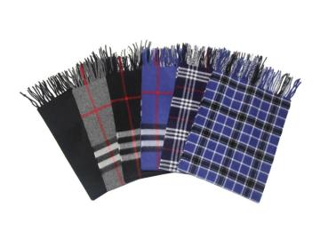 men's plaid woolen cashmere scarf