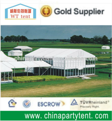 Multi functional double decker trade show tent with glass wall for events