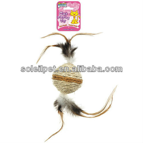 NATURE CAT TOYS/CAT SCRATCHING SISAL MOUSE WITH FEATHER